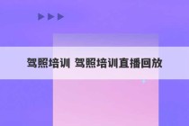 驾照培训 驾照培训直播回放