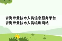 青海专业技术人员信息服务平台 青海专业技术人员培训网站