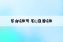 乐山培训班 乐山直播培训