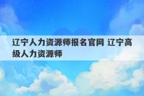 辽宁人力资源师报名官网 辽宁高级人力资源师