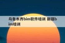 乌鲁木齐bim软件培训 新疆bim培训