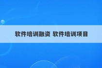 软件培训融资 软件培训项目