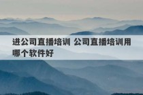 进公司直播培训 公司直播培训用哪个软件好