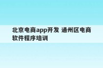 北京电商app开发 通州区电商软件程序培训