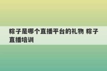 粽子是哪个直播平台的礼物 粽子直播培训