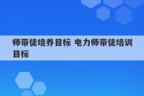 师带徒培养目标 电力师带徒培训目标