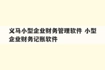 义马小型企业财务管理软件 小型企业财务记账软件