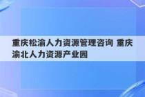 重庆松渝人力资源管理咨询 重庆渝北人力资源产业园