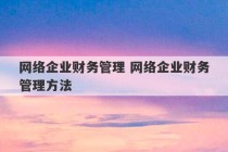 网络企业财务管理 网络企业财务管理方法