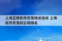 上海正规软件开发特点培训 上海软件开发的公司排名