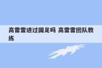 高雷雷进过国足吗 高雷雷团队教练