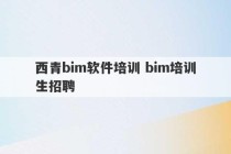 西青bim软件培训 bim培训生招聘