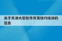 关于天津大型软件开发技巧培训的信息