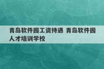 青岛软件园工资待遇 青岛软件园人才培训学校