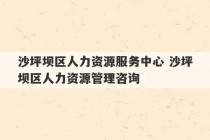 沙坪坝区人力资源服务中心 沙坪坝区人力资源管理咨询