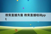 教育直播方案 教育直播培训ppt