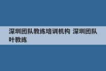 深圳团队教练培训机构 深圳团队叶教练