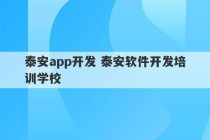 泰安app开发 泰安软件开发培训学校