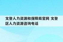 文登人力资源和保障局官网 文登区人力资源咨询电话