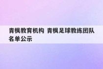 青枫教育机构 青枫足球教练团队名单公示