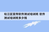 松江区宣传软件测试培训班 软件测试培训班多少钱