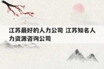 江苏最好的人力公司 江苏知名人力资源咨询公司