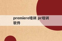 premiere培训 pr培训软件