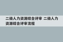 二级人力资源综合评审 二级人力资源综合评审流程