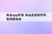 舟山app开发 舟山企业软件开发流程培训