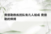 费德勒教练团队有几人组成 费德勒的师傅