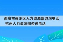 西安市莲湖区人力资源部咨询电话 杭州人力资源部咨询电话