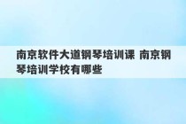 南京软件大道钢琴培训课 南京钢琴培训学校有哪些