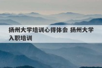 扬州大学培训心得体会 扬州大学入职培训