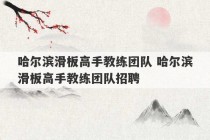 哈尔滨滑板高手教练团队 哈尔滨滑板高手教练团队招聘