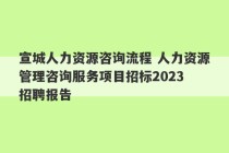 宣城人力资源咨询流程 人力资源管理咨询服务项目招标2023
招聘报告