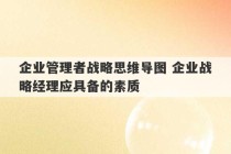 企业管理者战略思维导图 企业战略经理应具备的素质