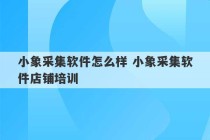 小象采集软件怎么样 小象采集软件店铺培训