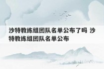 沙特教练组团队名单公布了吗 沙特教练组团队名单公布