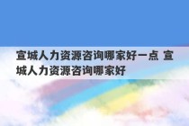 宣城人力资源咨询哪家好一点 宣城人力资源咨询哪家好