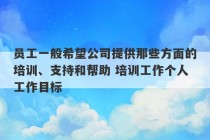 员工一般希望公司提供那些方面的培训、支持和帮助 培训工作个人工作目标