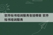 软件标书培训服务包括哪些 软件标书培训服务