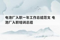 电池厂入职一年工作总结范文 电池厂入职培训总结