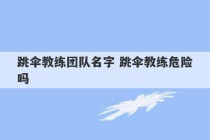 跳伞教练团队名字 跳伞教练危险吗