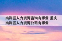 南岸区人力资源咨询有哪些 重庆南岸区人力资源公司有哪些