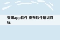 查账app软件 查账软件培训目标