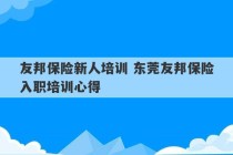 友邦保险新人培训 东莞友邦保险入职培训心得