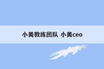 小美教练团队 小美ceo