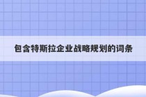 包含特斯拉企业战略规划的词条