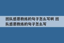 团队感恩教练的句子怎么写啊 团队感恩教练的句子怎么写