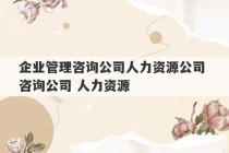 企业管理咨询公司人力资源公司 咨询公司 人力资源